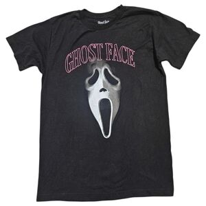 Ghost Face Scream Mask Tee Black Pink Graphic T-Shirt Mens Sz M Horror Halloween